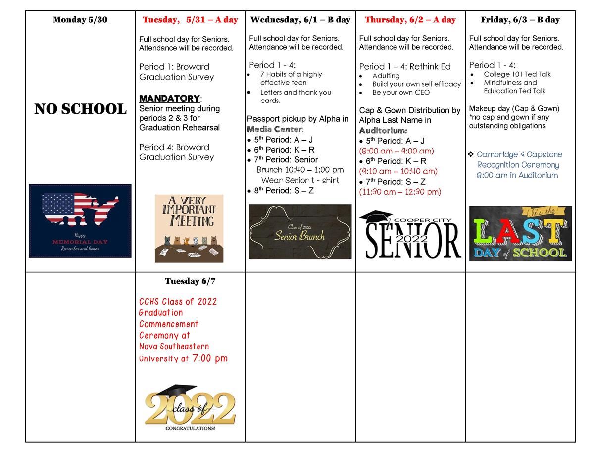 Senior Schedule 2